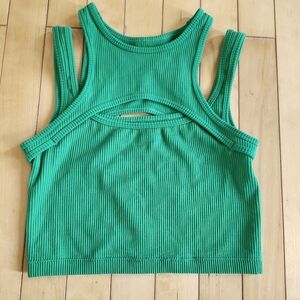 Garage Vibrant Green Ribbed Crop Top